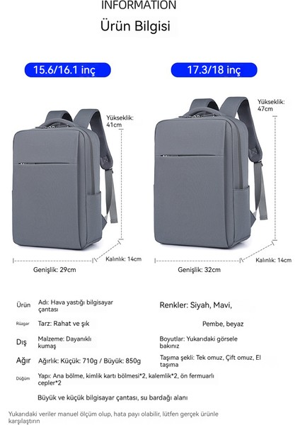 Yeni Hava Yastığı Omuz Bilgisayar Çantası, Darbeye Dayanıklı Sırt Çantası, Çok Fonksiyonlu Iş Banliyör (Yurt Dışından) fiyatları