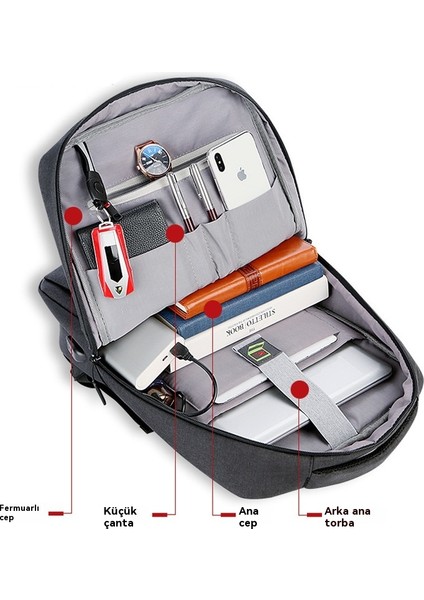 Yeni Iş Sırt Çantası Erkek Sırt Çantası Üst Düzey Iş ve Işe Gidip Gelme Büyük Kapasiteli Su Geçirmez Bilgisayar (Yurt Dışından) fiyatları