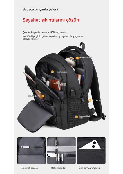 Yeni Sırt Çantası Naylon Erkekler Kalınlaştırılmış Siyah Sırt Çantası Büyük Kapasiteli (Yurt Dışından) fiyatları