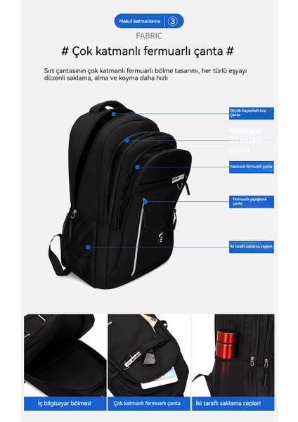 Yeni Iş Rahat Sırt Çantası Büyük Kapasiteli Seyahat Sırt Çantası Öğrenci Okul Çantası (Yurt Dışından) fiyatları