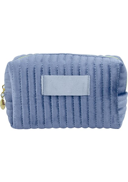 Yeni Dikiş Dikey Çizgili Kadife Kumaş Kozmetik Çanta Kare Seyahat Cilt Bakım Ürünleri Yıkama Saklama Çantası (Yurt Dışından)