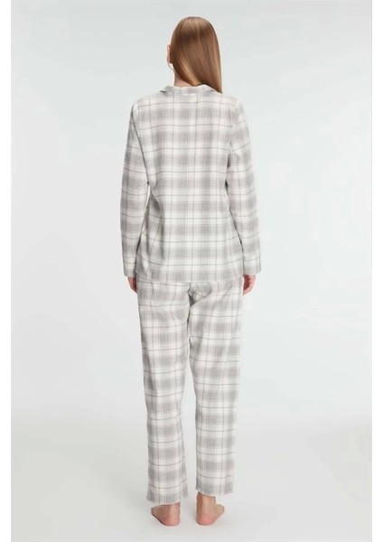 secret Kare Desenli Pamuklu Gömlek Pijama Takımı modelleri