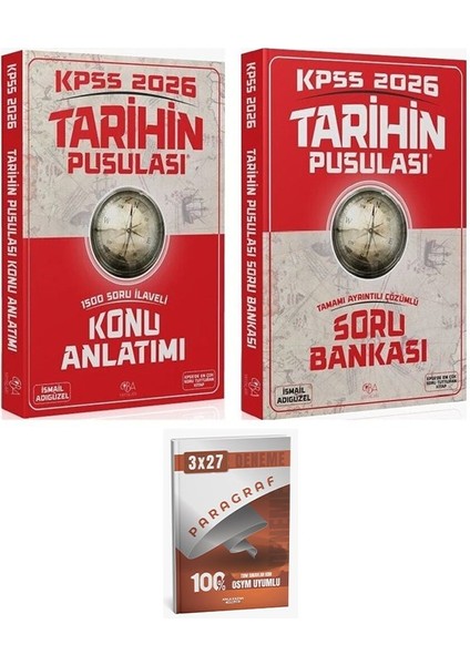 Cba + Anla Kazan 2026 Kpss Tarihin Pusulası Konu Anlatımı + Soru Bankası 2 Li Set Ismail Adıgüzel Cba Yayınları