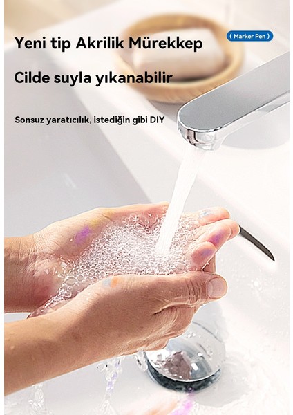 Çocuklar Için Toksik Olmayan Kolay Yıkanabilir Akrilik Suluboya Marker (Yurt Dışından) indirimleri