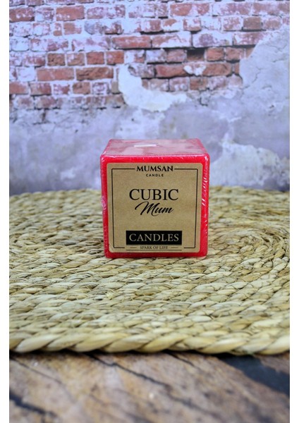 Köşeli Mum 70 mm En 70 mm Boy Küp Mum 24 Saat Yanma Süresi Gövde Boya Köşeli Baton Mumu