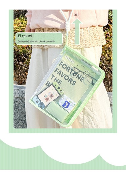 Fermuarlı ve Kontrpli Taşınabilir Şeffaf Dosya Çantası (Yurt Dışından) modelleri