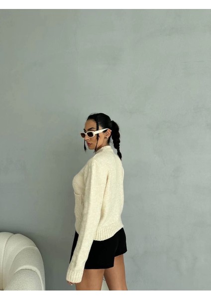 Cepli Triko Kazak Krem fiyatları