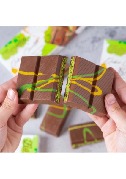 Dubai Sütlü Çikolata 200 gr (1 Paket) – Tereyağlı Çıtır Kadayıf ve Antep Fıstık Dolgulu Özel Lezzet