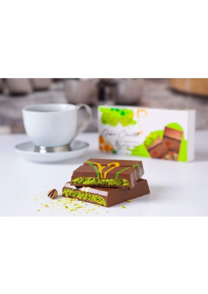 Dubai Sütlü Çikolata 200 gr (1 Paket) – Tereyağlı Çıtır Kadayıf ve Antep Fıstık Dolgulu Özel Lezzet