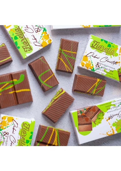 Dubai Sütlü Çikolata 200 gr (1 Paket) – Tereyağlı Çıtır Kadayıf ve Antep Fıstık Dolgulu Özel Lezzet