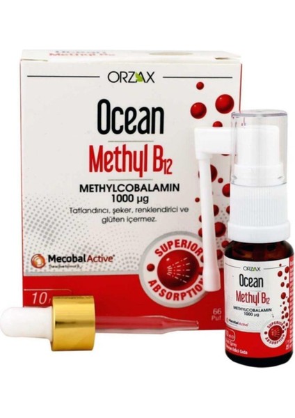 Ocean Methyl B12 Vitamin Sprey 1000 mcg 10 ml – Hızlı Emilim, Kolay Kullanım ve Yüksek Biyoyararlanım fiyatları