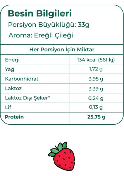 Doğal Whey Protein Tozu - Ereğli Çileği 100 g modelleri
