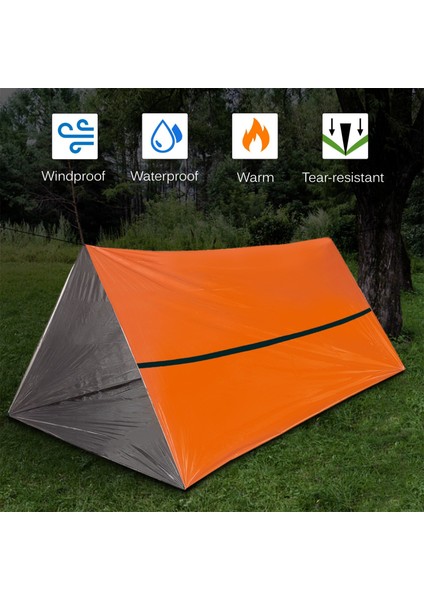 Acil Durum Hayatta Kalma Yaşam Ponçosu Su Geçirmez Kamp Ekipmanı Açık Hava Battaniyesi Yeniden Kullanılabilir Termal Ponço Yağmurluk Uyku Tulumu ve Çadır Barınağı-Tip 3 (Yurt Dışından) indirimleri