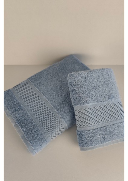 %100 Pamuk Banyo Havlu Seti-Long Twist Iplik-Yüksek Su Emici ve Yumuşak-Mavi modelleri