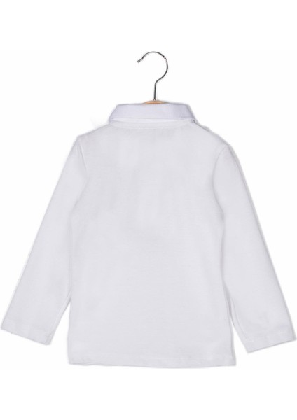 Unisex Çocuk Uzun Kollu Polo Yaka T-Shirt - Beyaz modelleri