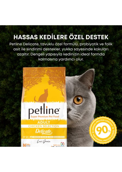 Tavuklu Sindirim Sistemi Destekleyici Yetişkin Kedi Maması 10KG - DELICATE