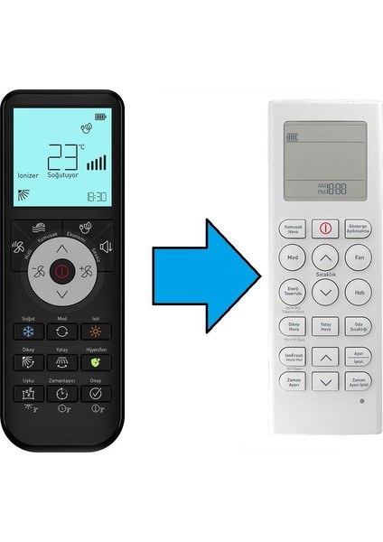 Arçelik-Beko Ile Uyumlu Klima Kumandası-Resimde Sağdaki Gönderilir