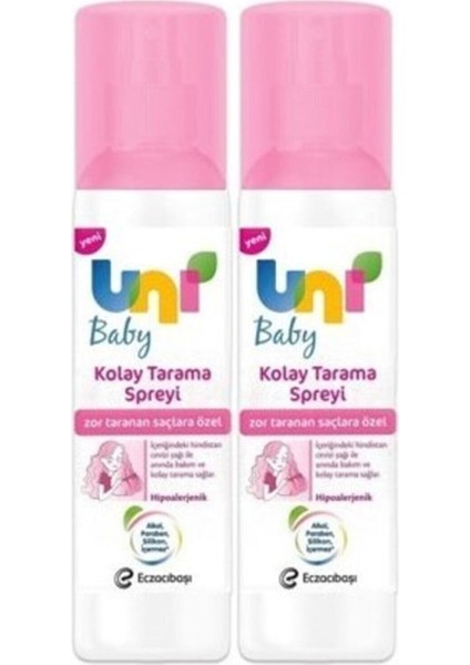 Kolay Tarama Spreyi 200 ml x 2'li Paket – Bebek Saçları İçin Yumuşatıcı ve Düğüm Açıcı Bakım fiyatları