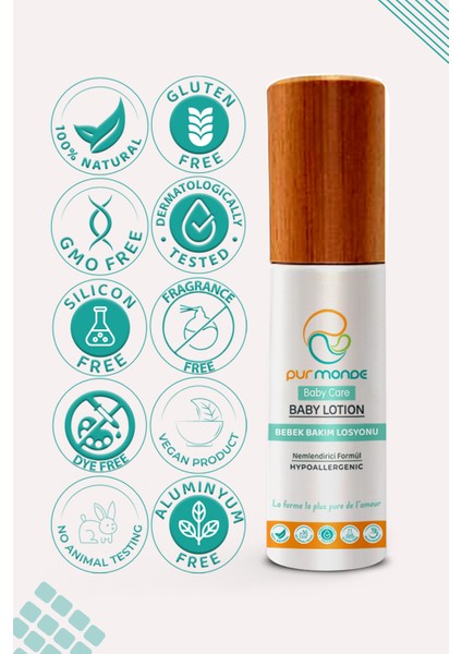 Doğal Bebek Bakım Losyonu 100 ml – Hassas Ciltler İçin Yumuşatıcı, Nemlendirici ve Yatıştırıcı Etki