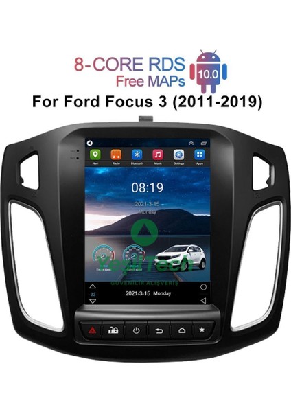 Ford Focus Uyumlu Android 10.1 Multimedya Sistemi – 9.7" HD Dokunmatik Ekran, 4GB RAM, 64GB Hafıza, Geri Görüş Kamerası Desteği