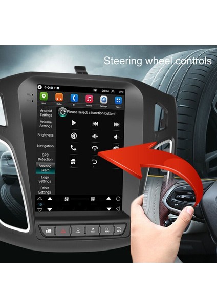 Ford Focus Uyumlu Android 10.1 Multimedya Sistemi – 9.7" HD Dokunmatik Ekran, 4GB RAM, 64GB Hafıza, Geri Görüş Kamerası Desteği