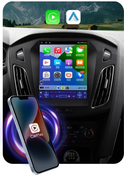 Ford Focus Uyumlu Android 10.1 Multimedya Sistemi – 9.7" HD Dokunmatik Ekran, 4GB RAM, 64GB Hafıza, Geri Görüş Kamerası Desteği