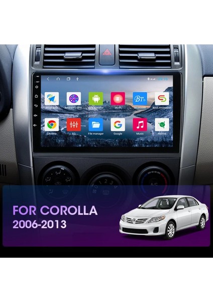 Toyota Corolla 2006-2013 Android 12 Multimedya Sistemi, 9" IPS Ekran, 2GB RAM, 32GB Hafıza ve Park Kamerası