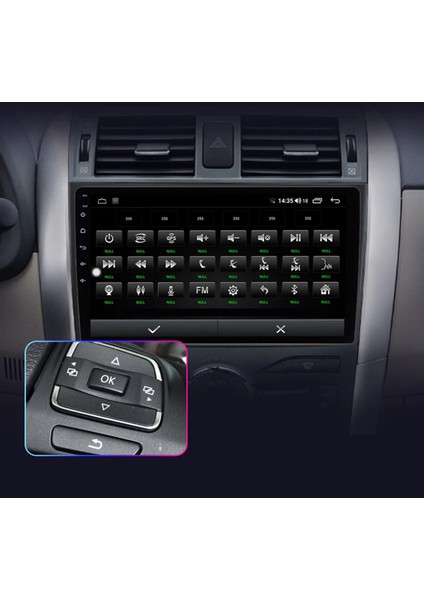 Toyota Corolla 2006-2013 Android 12 Multimedya Sistemi, 9" IPS Ekran, 2GB RAM, 32GB Hafıza ve Park Kamerası