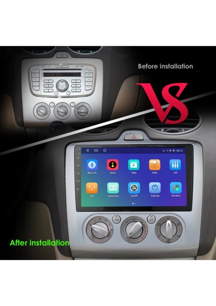 Ford Focus 2 Multimedya Sistemi – 9" HD IPS Ekran, 2GB RAM, 32GB Hafıza, Android 12 ve Park Kamerası