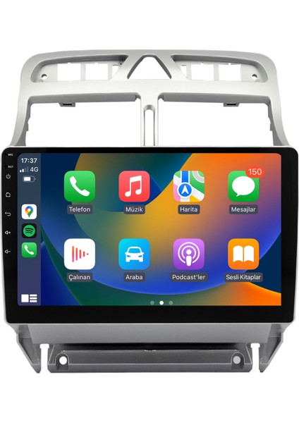 Peugeot 307 Multimedya Sistemi – 9" HD IPS Ekran, 2GB RAM, 32GB Depolama, Android 12, Park Kamerası Dahil