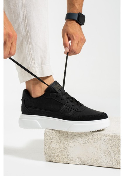 Günlük Erkek Sneaker Yüksek Kalın Tırtıklı Taban Bağcıklı Dikişli Yürüyüş Spor Ayakkabı 2029