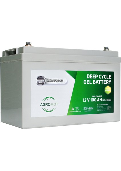 100Ah 12V Jel Akü – Deep Cycle Nano Carbon AGM, Yüksek Performanslı ve Bakım Gerektirmeyen, Solar ve UPS Sistemlerine Uygun
