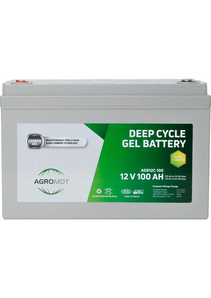 100Ah 12V Jel Akü – Deep Cycle Nano Carbon AGM, Yüksek Performanslı ve Bakım Gerektirmeyen, Solar ve UPS Sistemlerine Uygun
