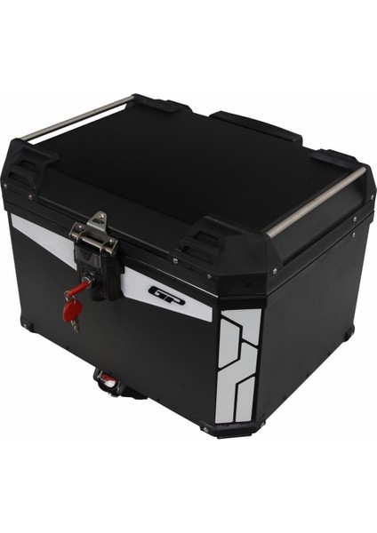 57 Lt Siyah Alüminyum Universal Motosiklet Arka Çanta – Su Geçirmez, Kilitli ve Dayanıklı Tasarım