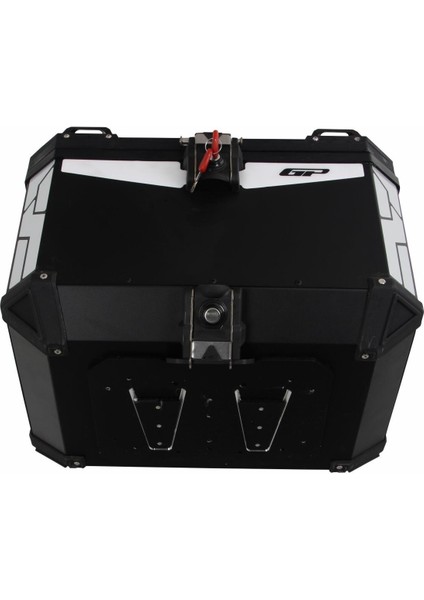 57 Lt Siyah Alüminyum Universal Motosiklet Arka Çanta – Su Geçirmez, Kilitli ve Dayanıklı Tasarım