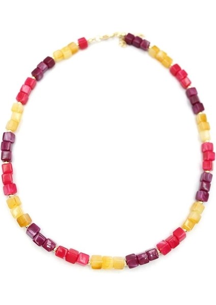 Akrilik Kolye - Fuşya