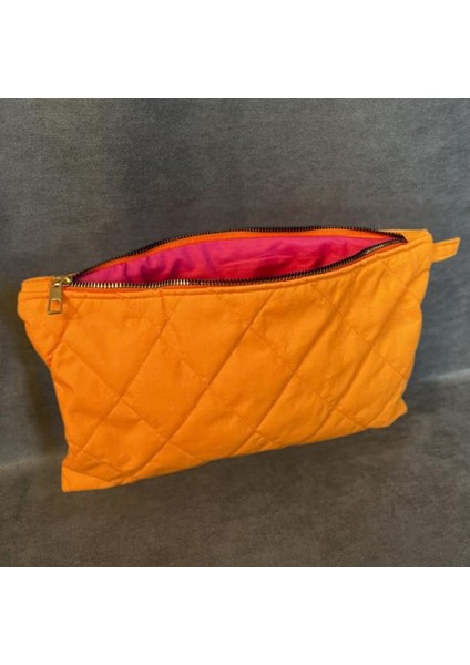 2396 El Yapımı Turuncu Renk Clutch / Portföy Çanta - 20CM x 30CM fırsatları