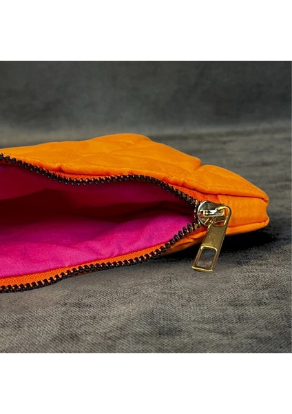 2396 El Yapımı Turuncu Renk Clutch / Portföy Çanta - 20CM x 30CM indirimleri