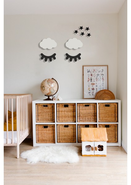 Uyku Zamanı Yıldız Bulut Kirpik Seti Ahşap Lazer Kesim Duvar Dekoru Numa Concept fırsatları