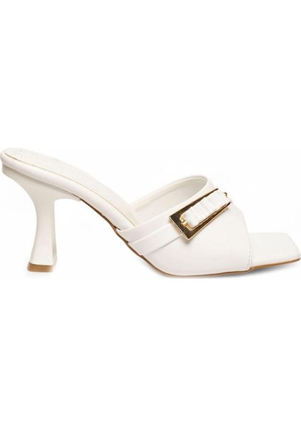 Sief Beyaz Rugan Topuklu Terlik modelleri