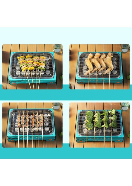 Açık Hava Tek Kullanımlık Barbekü Sobası Kraft Kağıdı + Paslanmaz Çelik Barbekü Izgarası Yıkama Gerektirmeyen Tembel Kamp Piknik Sobası (Bpa Içermez, Fda Sertifikası Yok)-Mavi (Yurt Dışından) fırsatları