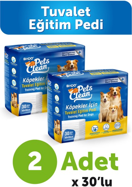 Pets Clean Eğitim(Çiş) Pedi 30LU 60*90CM 2'li Paket