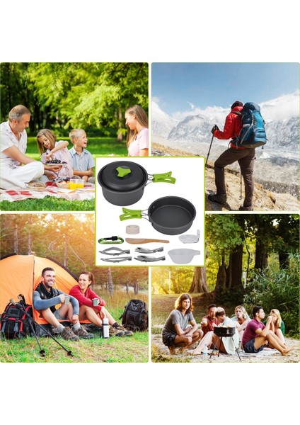 15 Adet Taşınabilir Kamp Tencere ve Tava Seti, Yapışmaz Tencere, Tava ve Kase Seti (Yurt Dışından) fiyatları