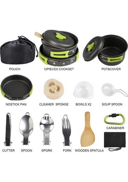 15 Adet Taşınabilir Kamp Tencere ve Tava Seti, Yapışmaz Tencere, Tava ve Kase Seti (Yurt Dışından) indirimleri