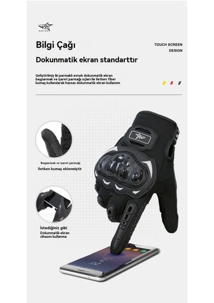 Motosiklet Düşmeye Dayanıklı Aşınmaya Dayanıklı Eldivenler Erkekler ve Kadınlar Aynı Stil Dokunmatik (Yurt Dışından) modelleri