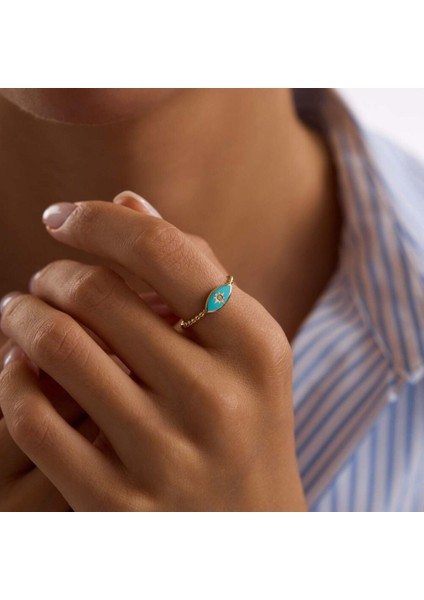 Mineli Altın Göz Yüzük modelleri