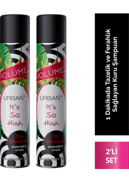 Tropik Kokulu Hacimlendirici Kuru Şampuan Seti 2X200ML- Vegan - Uv Korumalı