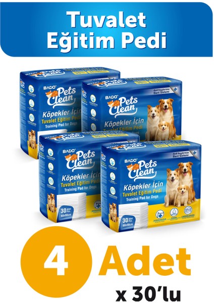 Pets Clean Eğitim(Çiş) Pedi 30LU 60*90CM 4'lü Paket