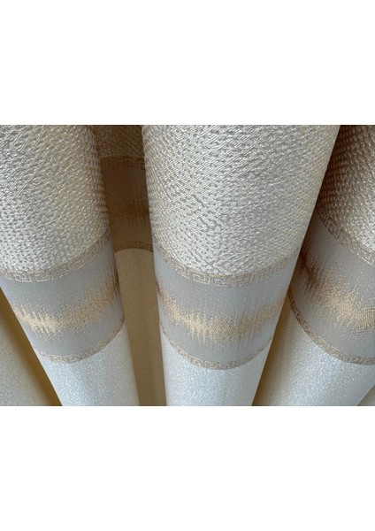 Nivemeshome Umut FJ614365 V_120 Krem 1/3 Sık Pile Fon Perde modelleri