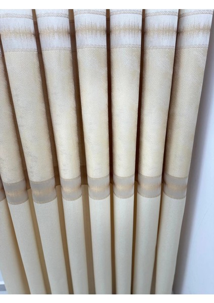 Nivemeshome Umut FJ614365 V_120 Krem 1/3 Sık Pile Fon Perde fırsatları